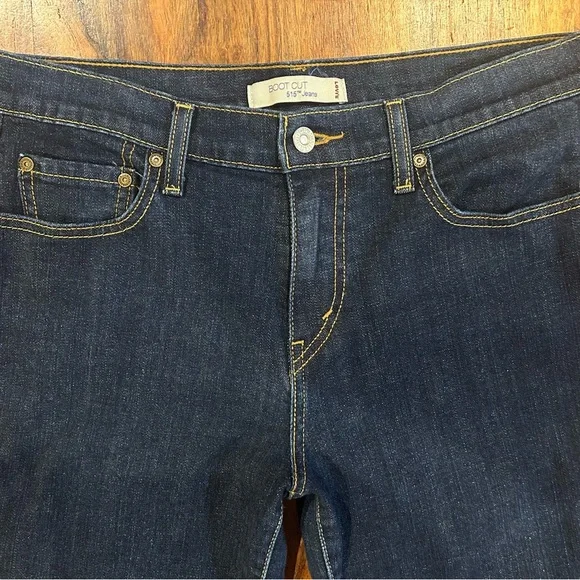 Levi Strauss 515 Bootcut size 10 long Dark Wash Jeans - Picture 11 of 14
